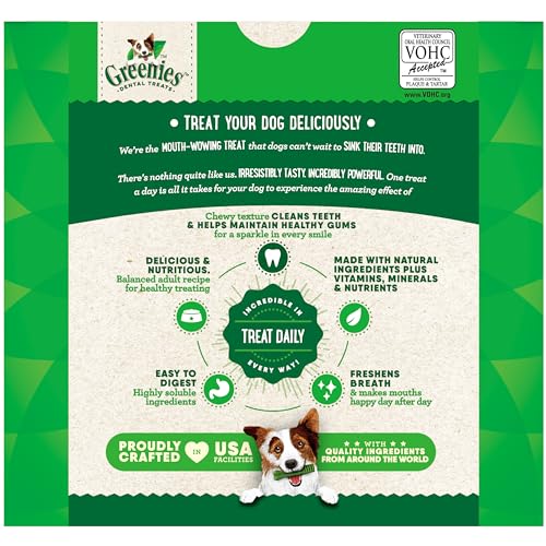 GREENIES Original Regular Natural Dog Dental Care Chews Oral Health Dog Treats, 36 count (Pack of 1)