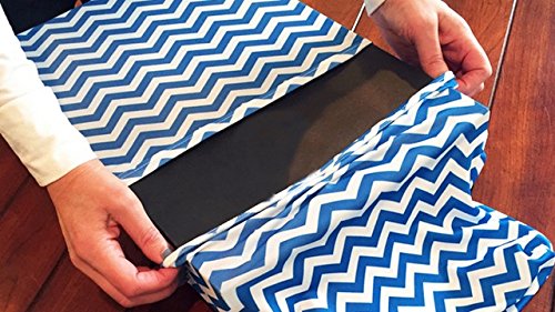 Birthday Royal Blue Chevron Gift Wrap Pack - Reusable Wrapping Paper (Use as Gift Bags too) - For Birthdays and All Occasions - Stretchy Fabric and Eco Friendly - 4 Items (2 Med, 2 Gift Card Holders)