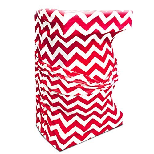 Birthday Royal Blue Chevron Gift Wrap Pack - Reusable Wrapping Paper (Use as Gift Bags too) - For Birthdays and All Occasions - Stretchy Fabric and Eco Friendly - 4 Items (2 Med, 2 Gift Card Holders)