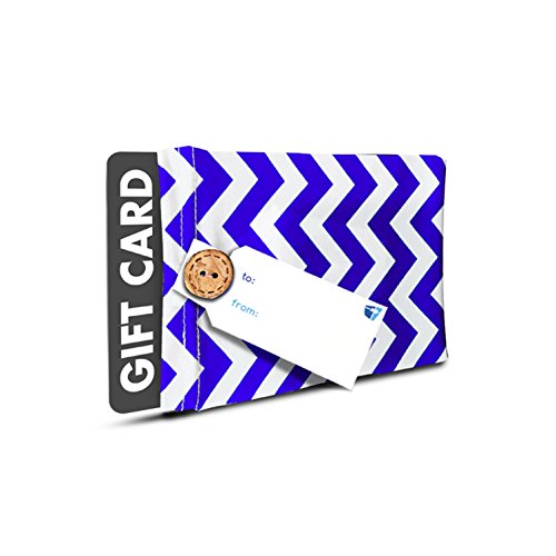 Birthday Royal Blue Chevron Gift Wrap Pack - Reusable Wrapping Paper (Use as Gift Bags too) - For Birthdays and All Occasions - Stretchy Fabric and Eco Friendly - 4 Items (2 Med, 2 Gift Card Holders)