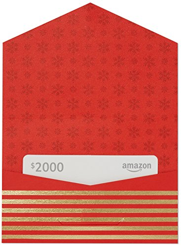 Amazon.com $2000 Gift Card in a Red and Gold Mini Envelope