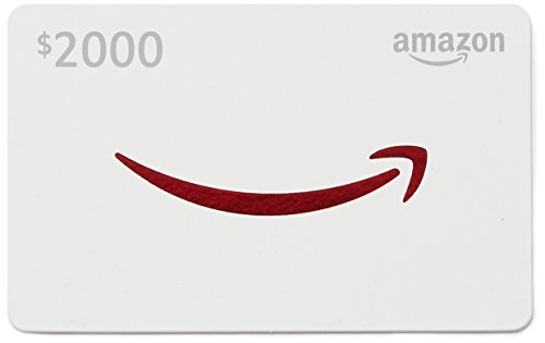 Amazon.com $2000 Gift Card in a Red and Gold Mini Envelope