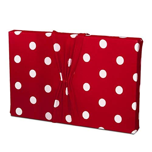 Wrapeez Gift Wrap – Quick & Easy Present Wrapping With Built-in Bows – Stretchable Reusable/Eco-Friendly Fabric Fits All Shapes & Sizes – Perfect for On-The-Go – No Scissors/Tape Needed (Red Dots, 5 Pack)