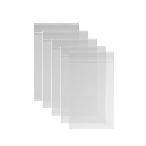 200ct Clear Poly Bags Adhesive 5 x 7-1.4 mils Thick OPP Plastic Bags for Cookie Candy Buffet Goody Envelopes Jewelry Cards - Food Safety Self Sealing Treat Cello Cellophane Bags (5'' x 7'')