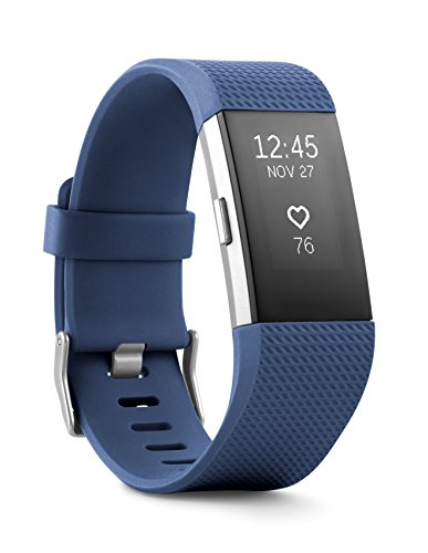 Fitbit Charge 2 Heart Rate + Fitness Wristband, Blue, Large (US Version), 1 Count