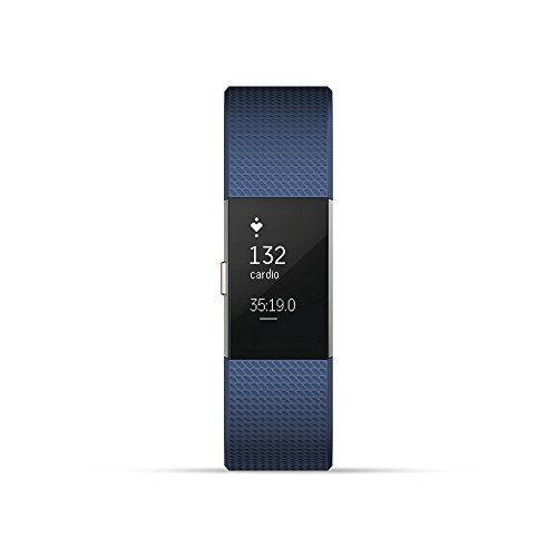 Fitbit Charge 2 Heart Rate + Fitness Wristband, Blue, Large (US Version), 1 Count
