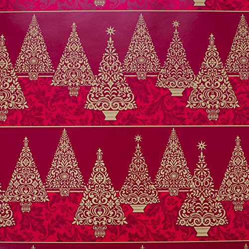 Image Arts Christmas Wrapping Paper Bundle with Cut Lines on Reverse, Traditional (Pack of 4, 180 sq. ft. ttl.)