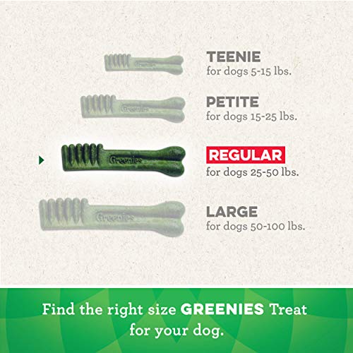 GREENIES Original Regular Natural Dental Care Dog Treats, 18 oz. Pack (18 Treats)