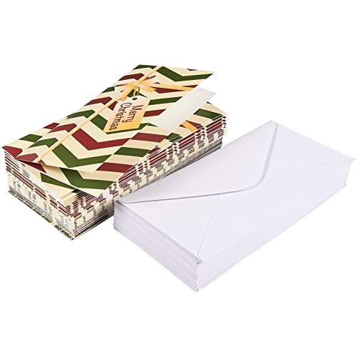 36-Pack Merry Christmas Greeting Cards - Xmas Money and Gift Card Holder Cards in 6 Gift Box Designs, Bulk Assorted Winter Holiday Cards Box Set with Envelopes Included, 3.6 x 7.25 Inches
