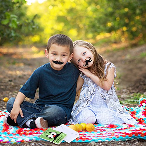 Unomor Valentine Card Pack Including 28 Valentines Day Cards,28 Funny Mustaches and 28 Envelopes