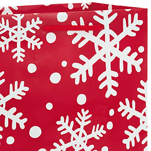 Hallmark "Image Arts 8"" Medium Holiday Gift Bag Bundle, Reindeer, Snowflakes (Pack of 8; Red, Green, White)" (5EGB5771)