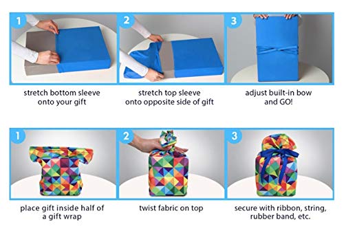 Wrapeez Gift Wrap – Quick & Easy Present Wrapping With Built-in Bows – Stretchable Reusable/Eco-Friendly Fabric Fits All Shapes & Sizes – Perfect for On-The-Go – No Scissors/Tape Needed (Leopard, 4 Pack)