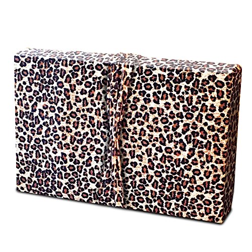 Wrapeez Gift Wrap – Quick & Easy Present Wrapping With Built-in Bows – Stretchable Reusable/Eco-Friendly Fabric Fits All Shapes & Sizes – Perfect for On-The-Go – No Scissors/Tape Needed (Leopard, 4 Pack)