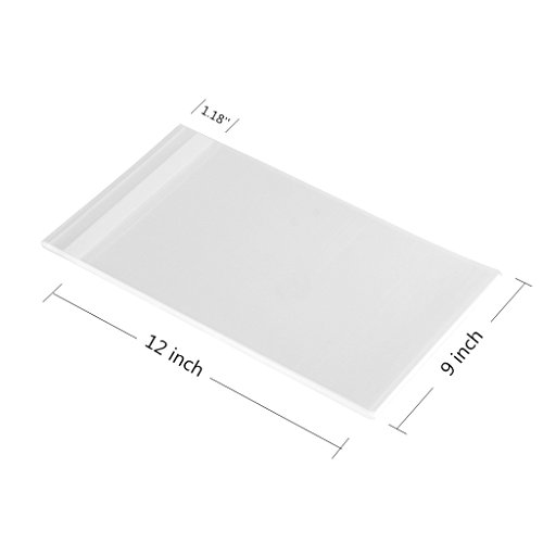 BakeBaking 200ct Clear Cello Bags 9x12 Adhesive - 1.4 mils Thick Self Sealing Knurling Edges OPP Plastic Bags for Clothes Cookies Christmas Wedding Party Decorative Gift Wrap Storage (9'' x 12'')