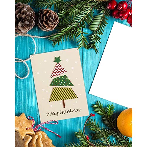 12 Pack Merry Christmas Greeting Cards with Envelopes, Blank Inside, 6 Festive Designs, 5 x 7 In