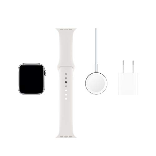 Apple Watch Series 5 (GPS, 44mm) - Silver Aluminum Case with White Sport Band