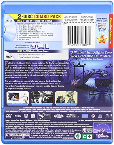 Lady and the Tramp (Diamond Edition Two-Disc Blu-ray/DVD Combo in Blu-ray Packaging)