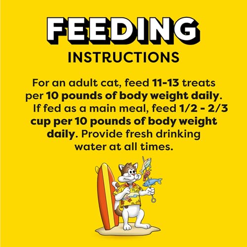 TEMPTATIONS MIXUPS Crunchy and Soft Cat Treats Surfer's Delight Flavor,Tuna, Shrimp, Salmon ,16 oz. Tub