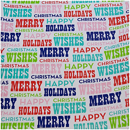 JAM PAPER Gift Wrap - Christmas Wrapping Paper - 25 Sq Ft - Colorful Merry Christmas - Roll Sold Individually