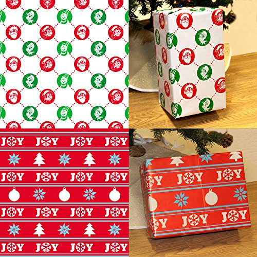 JOYIN 6 Rolls Gift Wrapping Paper (30" X 156") for Holiday Xmas Gift Wrap, Gift Wrapping Decoration, School Classrooms, Party Favors