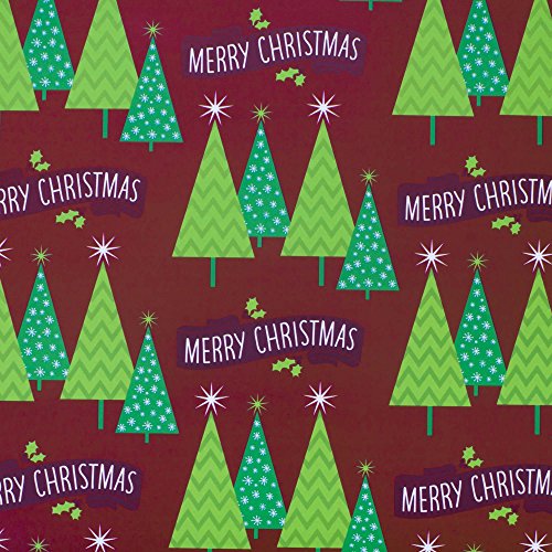 Image Arts Christmas Wrapping Paper Bundle with Cut Lines on Reverse, Red and Green Classic (Pack of 4, 180 sq. ft. ttl.)