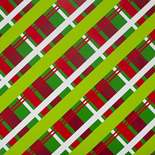 Image Arts Christmas Wrapping Paper Bundle with Cut Lines on Reverse, Red and Green Classic (Pack of 4, 180 sq. ft. ttl.)