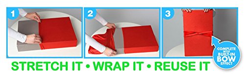 Wrapeez Gift Wrap – Quick & Easy Present Wrapping With Built-in Bows – Stretchable Reusable/Eco-Friendly Fabric Fits All Shapes & Sizes – Perfect for On-The-Go – No Scissors/Tape Needed (Leopard/Red Dots, 5 Pack)
