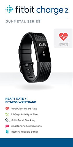 Fitbit Charge 2 Heart Rate + Fitness Wristband, Special Edition, Gunmetal, Large (US Version)