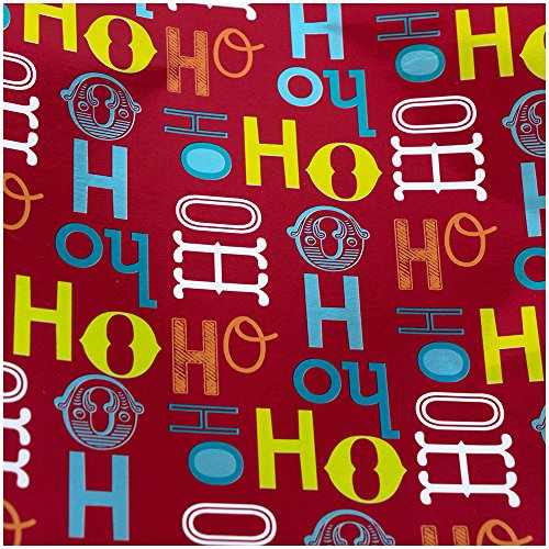JAM PAPER Gift Wrap - Christmas Foil Wrapping Paper - 25 Sq Ft - Red Ho Ho Ho - Roll Sold Individually