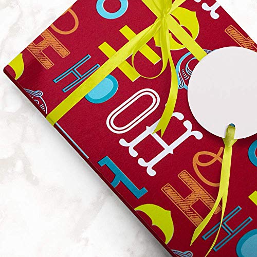 JAM PAPER Gift Wrap - Christmas Foil Wrapping Paper - 25 Sq Ft - Red Ho Ho Ho - Roll Sold Individually