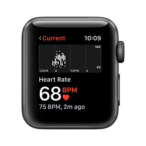 Apple Watch Series 3 [GPS 38mm] Smart Watch w/Space Gray Aluminum Case & Black Sport Band. Fitness & Activity Tracker, Heart Rate Monitor, Retina Display, Water Resistant