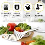 Handheld Stainless Steel Pasta Strainer with Handle