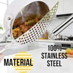 Handheld Stainless Steel Pasta Strainer with Handle