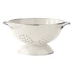 Cream Enamel Retro Pasta Strainer Colander