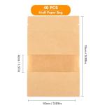 40PCS Kraft Paper Ziplock Bags with Window