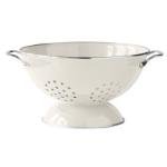 Cream Enamel Retro Pasta Strainer Colander