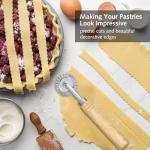 Zinc Alloy Pasta Cutter Wheel with Wooden Handle