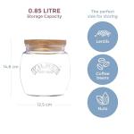Kilner Wooden Lid Glass Storage Jar 0.85L