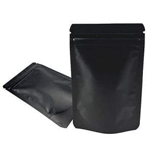 50pcs Matte Black Resealable Snack Storage Bags