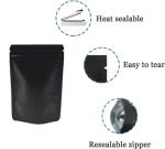 50pcs Matte Black Resealable Snack Storage Bags