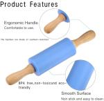2 Pack Kids Wooden Rolling Pins – Non-Stick Silicone