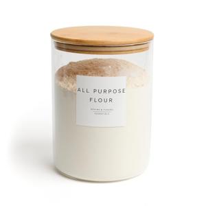 Large Airtight Glass Jar with Bamboo Lid 3L