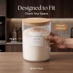 Large Airtight Glass Jar with Bamboo Lid 3L