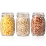 Set of 3 Airtight Glass Storage Jars 1000ml