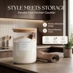 Large Airtight Glass Jar with Bamboo Lid 3L