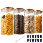 Bamboo-Lid Glass Storage Jars for Pasta and More