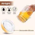 Set of 3 Airtight Glass Storage Jars 1000ml