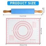 Silicone Rolling Pin with Wooden Handle, 12 Inch