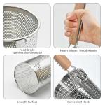 Stainless Steel Pasta Strainer Set with Wooden Handle