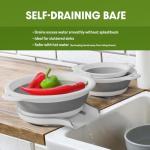 3-Pack Collapsible Colanders for Easy Draining